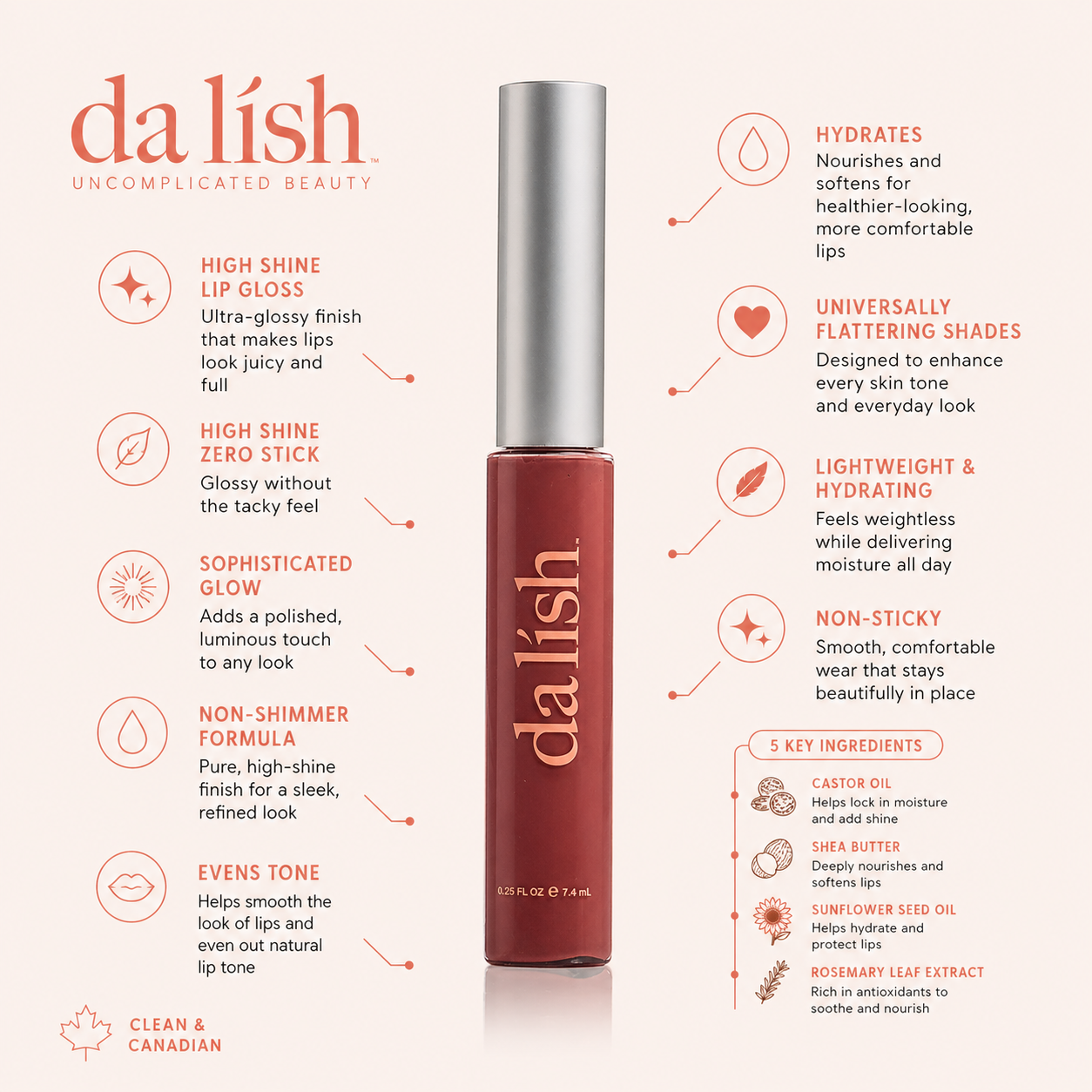 Lip Gloss - 5 Shades